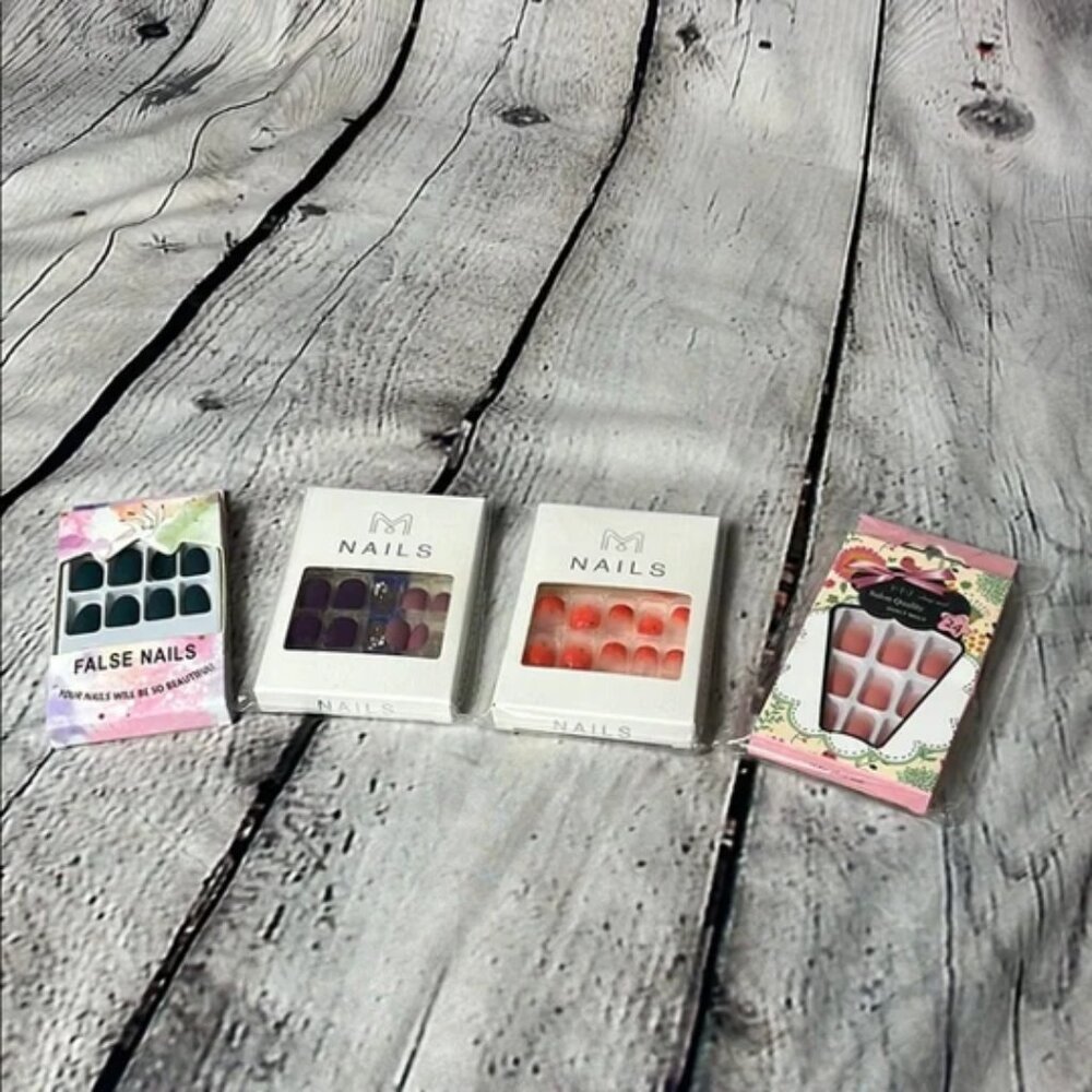 Final Price Assorted Vibrant Green, Pink and Purple Press-On Nails